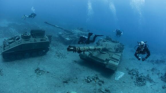 Underwater Military Museum diving in Aqaba